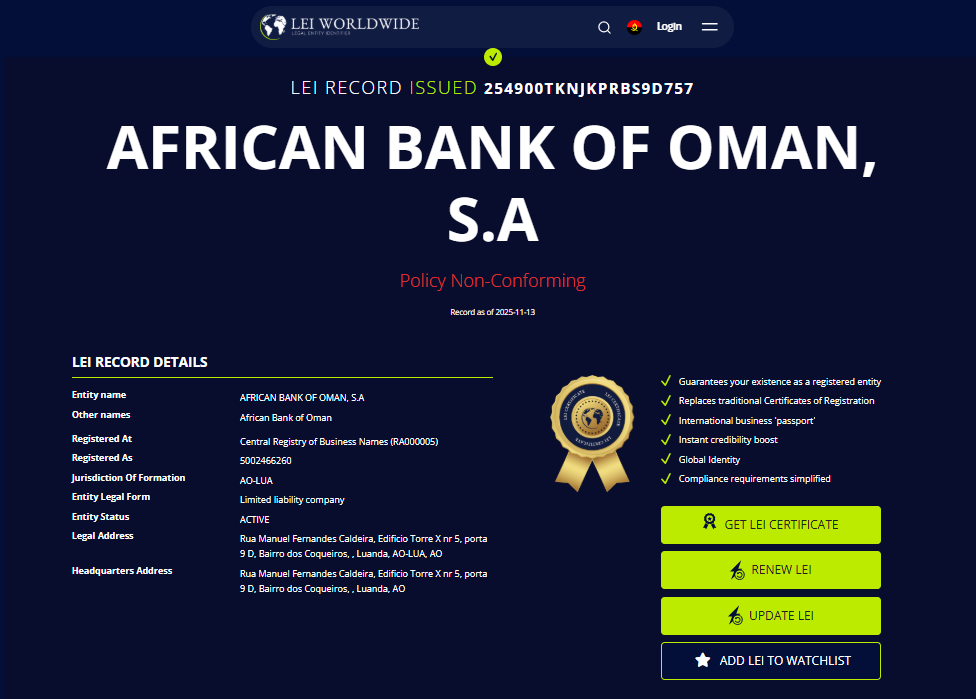African Bank of Oman African Bank of Oman